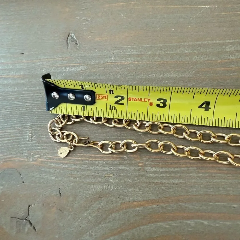 Studio Barse Gold Chain Necklace with Teal Green Stone Pendant